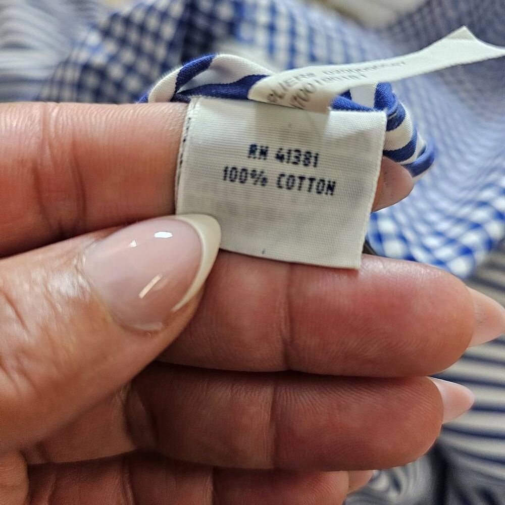 Polo Ralph Lauren White Blue Striped Colorblock Plaid Button Down Shirt Men’s Si - Picture 8 of 8